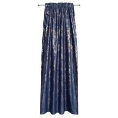 Granatowa zasłona miękki welwet żabki 140x270