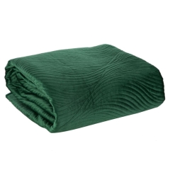 KOC NARZUTA WELUR VELVET FALE 170X210 CM ZIELONY