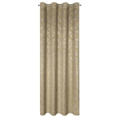 ZASŁONA WELUR PRZELOTKI TŁOCZONA 140X250 BEŻOWA
