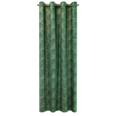 ZASŁONA WELUR VELVET ZŁOTY NADRUK 140X250 ZIELONA