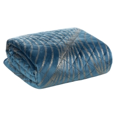 NARZUTA WELUR VELVET FALE 230X260 CM GRANATOWA