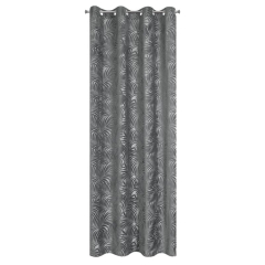 ZASŁONA TŁOCZONA PRZELOTKI LIŚCIE 140X250 CM SZARA