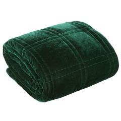 NARZUTA KOC KWADRATY WELUR VELVET 170X210 ZIELONA