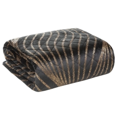 NARZUTA WELUR VELVET FALE 220X240 CM CZARNA