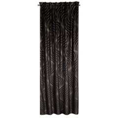 ZASŁONA 140X270 NA TAŚMIE WELUR VELVET CZARNA