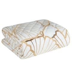 NARZUTA WELUR VELVET PIKOWANA 170X210 BIAŁA