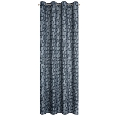 ZASŁONA PRZELOTKI GEOMETRYCZNA 140X250 SREBRNA