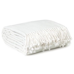 180x220 acrylic-cotton blanket herringbone beige