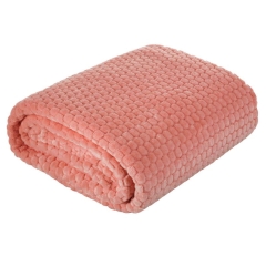Puszysty koc wytłaczany wzór 3D 150X200 POMARAŃCZOWY