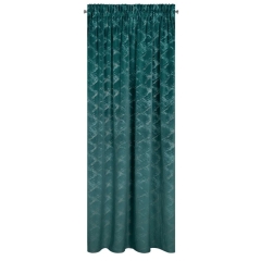 ZASŁONA WELUR VELVET NA TAŚMIE 140X270 TURKUSOWA