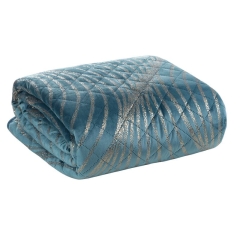 NARZUTA WELUR VELVET FALE 230X260 CM TURKUSOWA