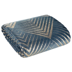 KOC NARZUTA GEOMETRYCZNY 150 X 200 CM GRANATOWY