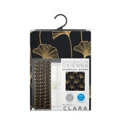 CLARA CZARNA ZASŁONA ZACIEMNIAJĄCA ZŁOTY WZÓR