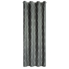 ZASŁONA PRZELOTKI WELUROWA ROMBY 140X250 CM SZARA