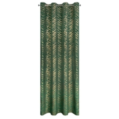 ZASŁONA NA PRZELOTKACH W PASKI 140X250 CM ZIELONA KÓŁKA GLAMOUR ELEGANCKA