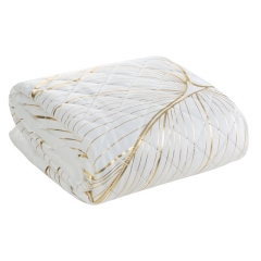 NARZUTA WELUR VELVET PIKOWANA 170X210 CM BIAŁA