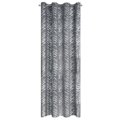 ZASŁONA NA PRZELOTKACH W PASKI 140X250 CM SZARA