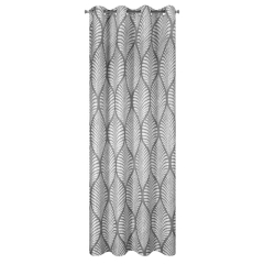 ZASŁONA PRZELOTKI GEOMETRYCZNY WZÓR 140X250 SZARY