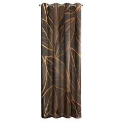 ZASŁONA WELUR VELVET PRZELOTKI LIŚCIE 140X250 BRĄZ