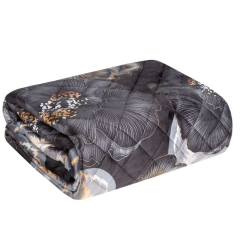 NARZUTA WELUR VELVET PIKOWANA 220X240 CZARNA