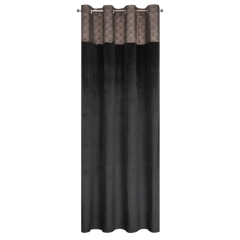 ZASŁONA PRZELOTKI WELUR LISTWA 140X250 CM CZARNA