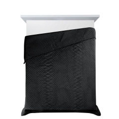 NARZUTA VELVET WELUR PIKOWANA 170X210 CM CZARNA