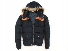 *M Soul Star Mens Jacket Fur Hood Black size L