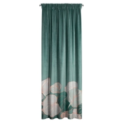 ZASŁONA WELUR VELVET LILIE TAŚMA 140X270 ZIELONA