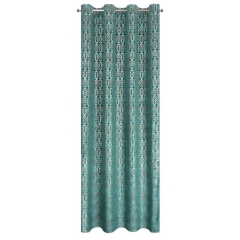 ZASŁONA PRZELOTKI WELUR ORNAMENT 140X250 TURKUS