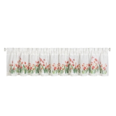 FIRANA ZAZDROSTKA W KWIATY NA TAŚMIE 150X30 BIAŁA