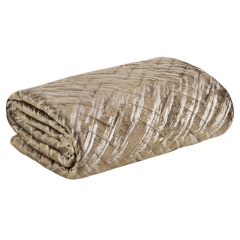 NARZUTA PIKOWANA WELUR VELVET 170X210 CM BRĄZOWA