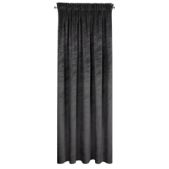 ZASŁONA MARMUR WELUR VELVET TAŚMA 140X270 CZARNA