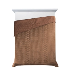 NARZUTA VELVET WELUR PIKOWANA 170X210 CM CEGLANA
