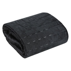 NARZUTA KAPA W PASY WELUR VELVET 170X210 CM CZARNA
