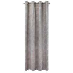 ZASŁONA WELUR VELVET ZŁOTY NADRUK 140X250 CM SZARA