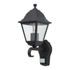 Kinkiet ogrodowy Vareness z czujnikiem ruchu 1 x 60 W E27 czarny