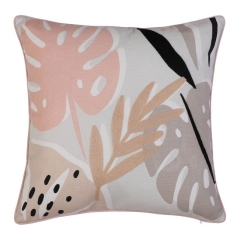 Poduszka GoodHome Leaves 45 x 45 cm jasna