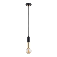 Lampa wisząca Alfa Bolid 1-punktowa E27 czarna / złota mix