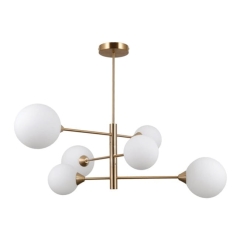 Lampa wisząca Italux Evora 6-punktowa G9 złota