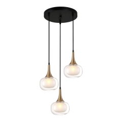 Lampa wisząca Italux Konila 3-punktowa G9 mosiądz