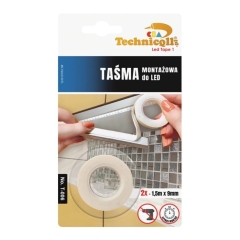Taśma montażowa do LED Technicqll dwustronna 9 mm x 1,5 m