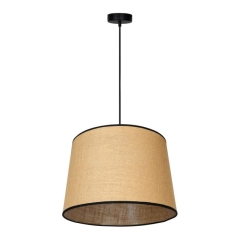 Lampa wisząca Duolla Cone L 1-punktowa czarna / juta