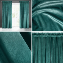 ZASŁONA WELUROWA VELVET NA TAŚMIE 140X270 TURKUS