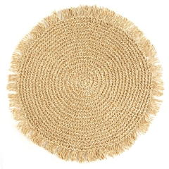 Podkładka na stół mata boho śr. 38cm Beżowa 6szt