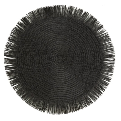 Podkładka na stół mata boho śr. 38cm Czarna 6szt