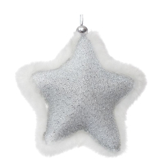 OZDOBA ŚWIĄTECZNA STAR78 DŁ. 8 CM, SZER. 3 CM, WYS. 8 CM SREBRNY 12szt