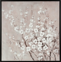 Obraz ręcznie malowany 60 x 60 cm Beżowy