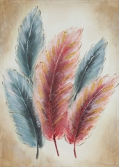 Obraz ręcznie malowany 50 x 70 cm Niebieski