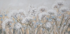 Obraz ręcznie malowany 140 x 70 cm Biały