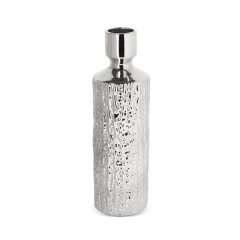WAZON DEKORACYJNY ERNA 13X43 CM SREBRNY